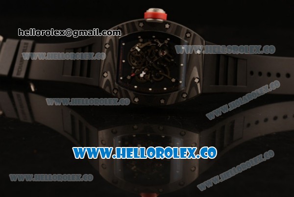 Richard Mille RM 055 Bubba Watson Miyota 9015 Automatic Carbon Fiber Case with Black Dial and Black Rubber Strap - Click Image to Close